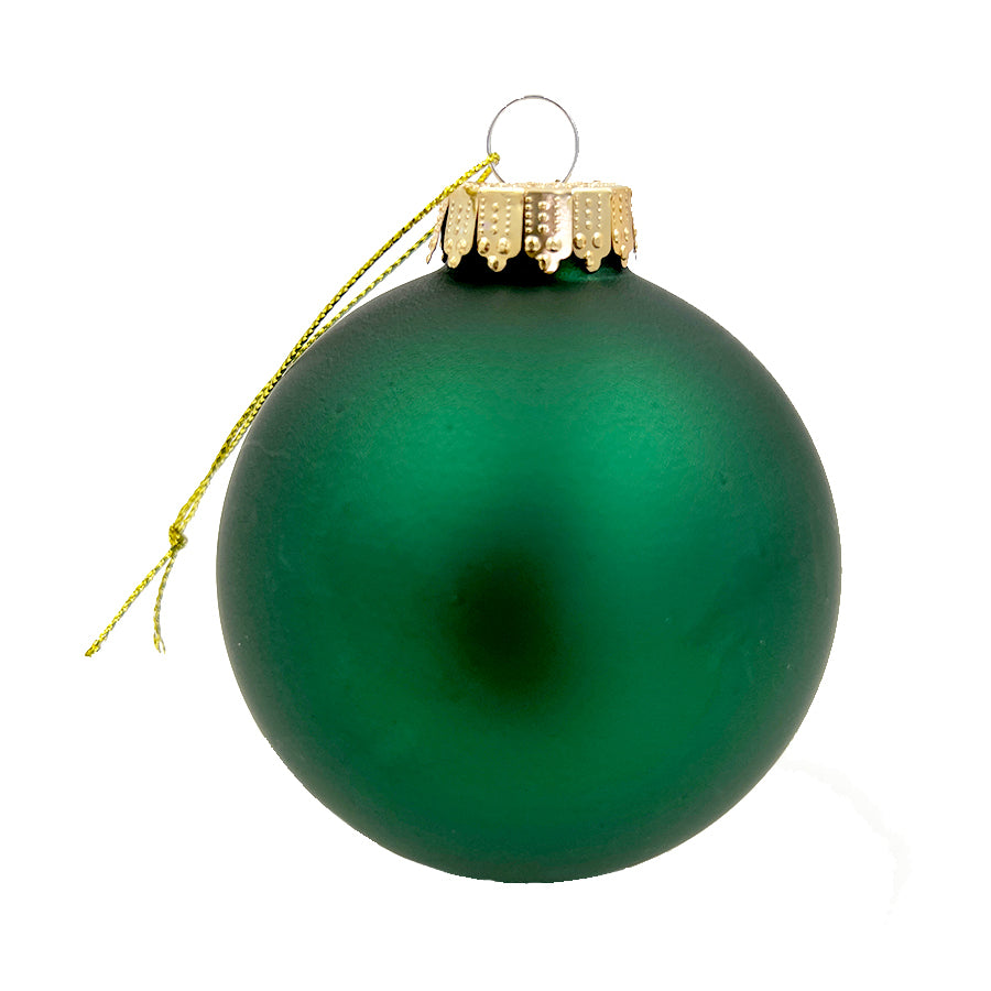 Forest Green Matt Single Glass Bauble