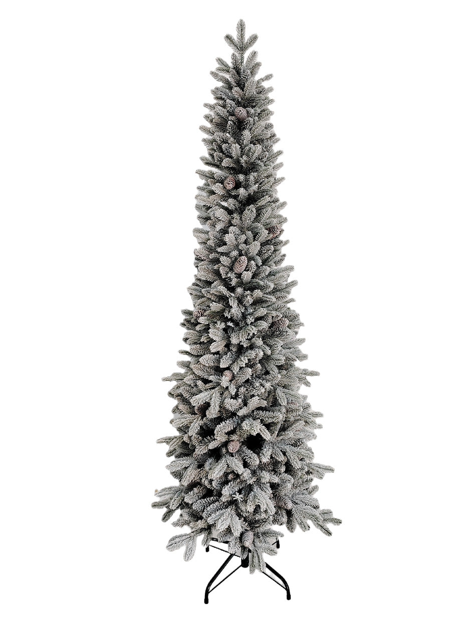 Kingsport Ultra Slim Flocked 5ft / 150cm Pre lit Dual Colour Christmas Tree