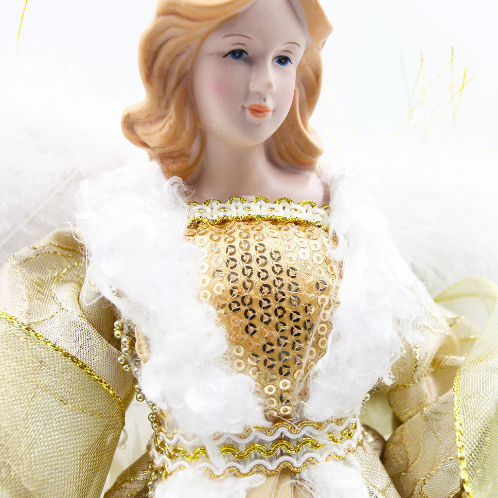 White & Gold Angel Tree Topper