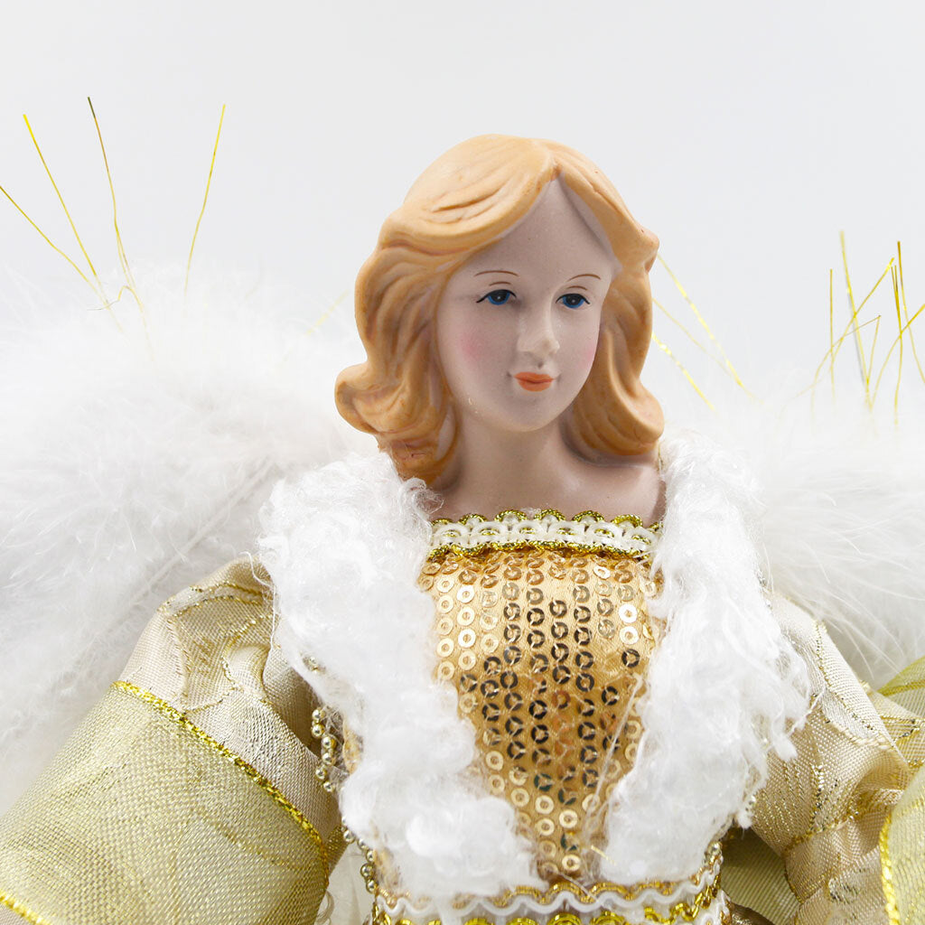 White & Gold Angel Tree Topper