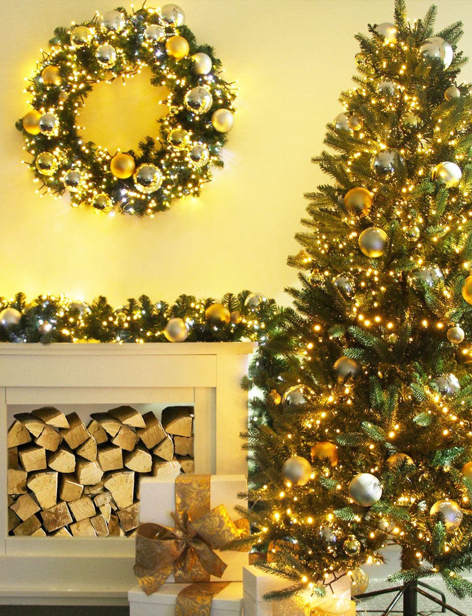 500 LED Connectable Cluster String Light Amber