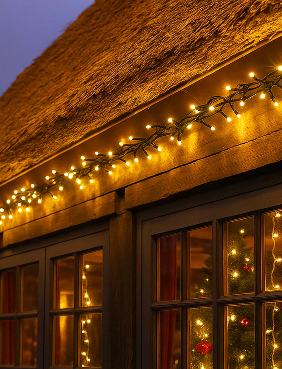 500 LED Connectable Cluster String Light Amber