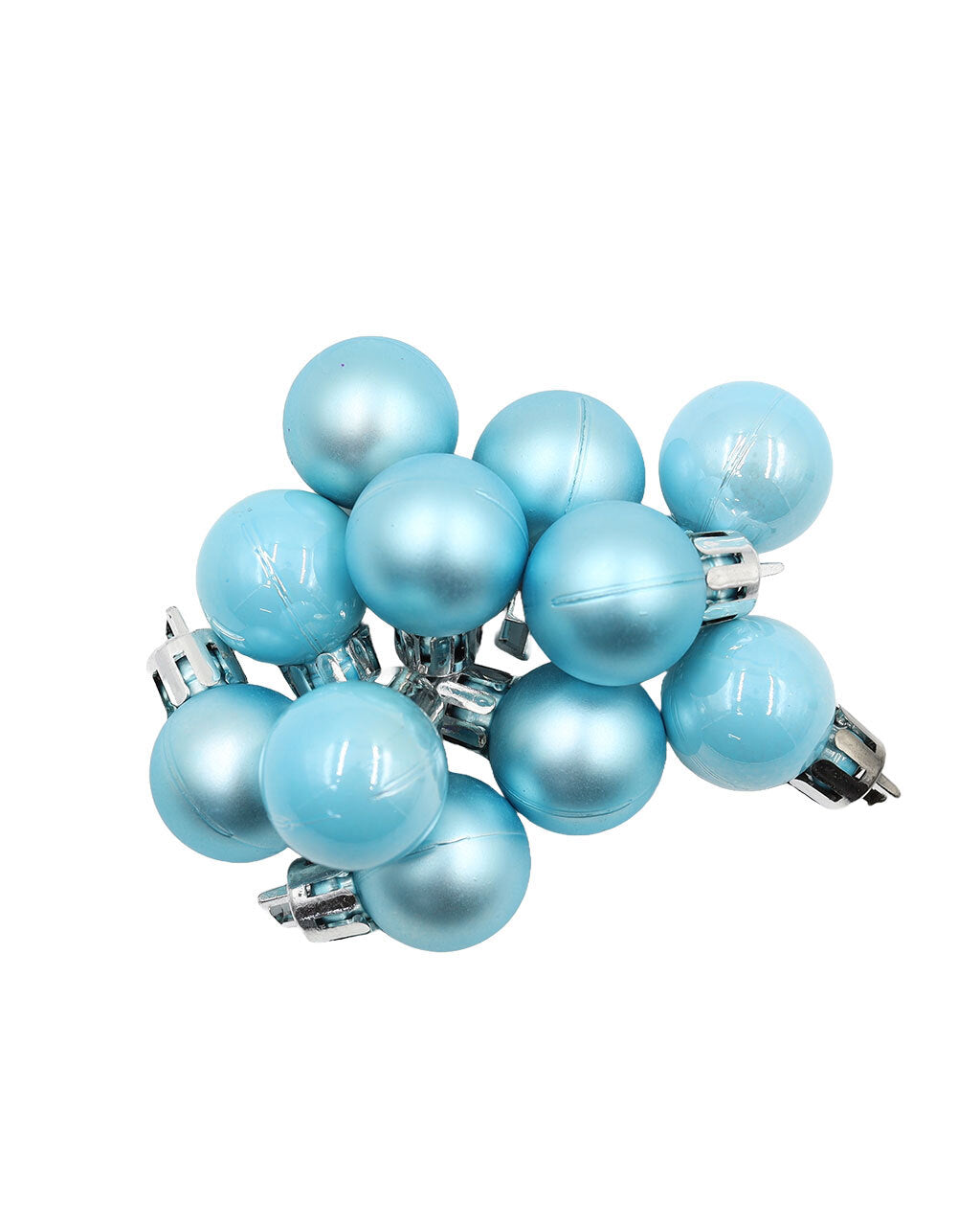 Baby Blue 20mm Christmas Baubles Pearl Matt 30 Pack