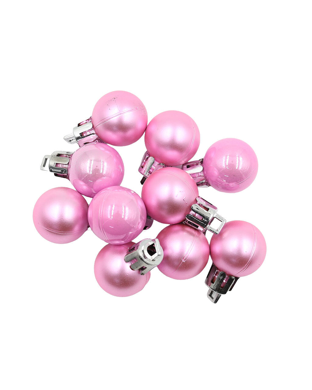 Baby Pink 20mm Christmas Baubles Pearl Matt 30 Pack
