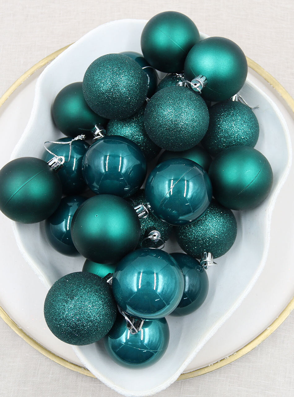 Dark Teal Christmas Baubles 60mm