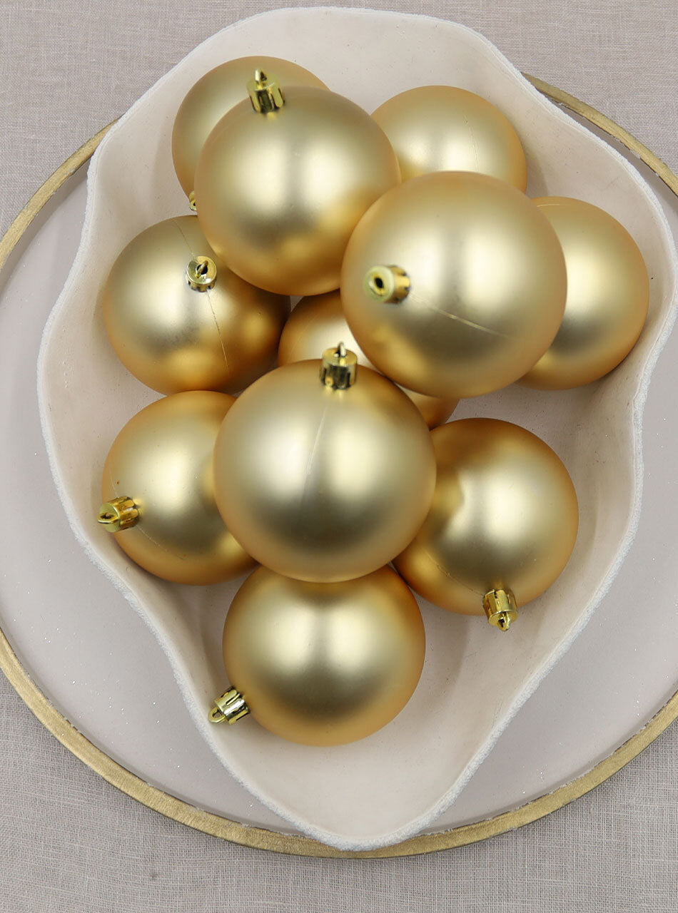 Gold Christmas Baubles 80mm Matt 24 and 48 Packs