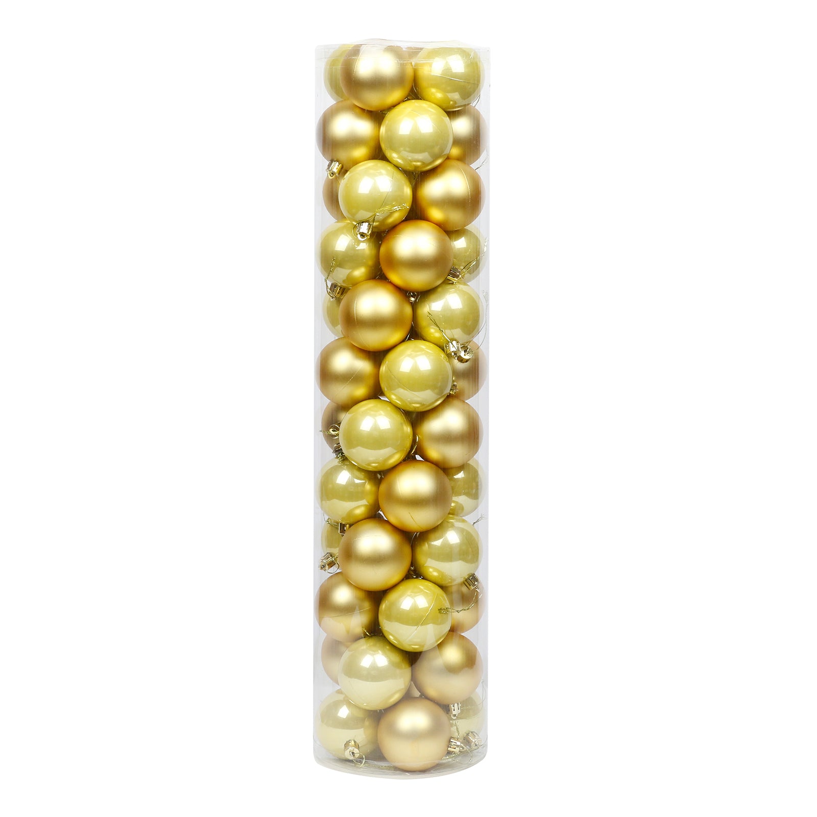Gold Christmas Baubles 70mm Pearl Matt 48 Pack