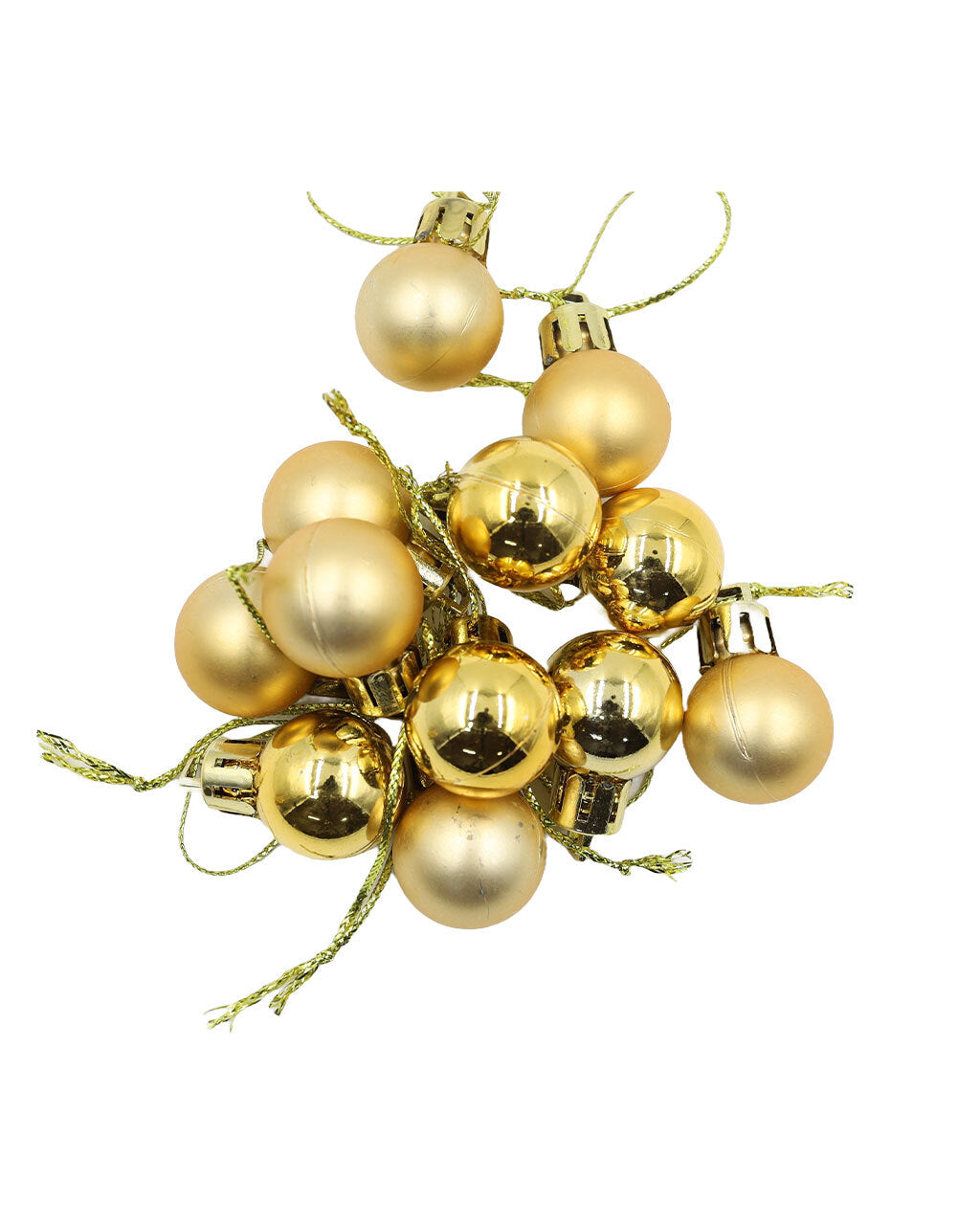 GOLD 20mm Christmas Baubles Gloss Matt 30 Pack