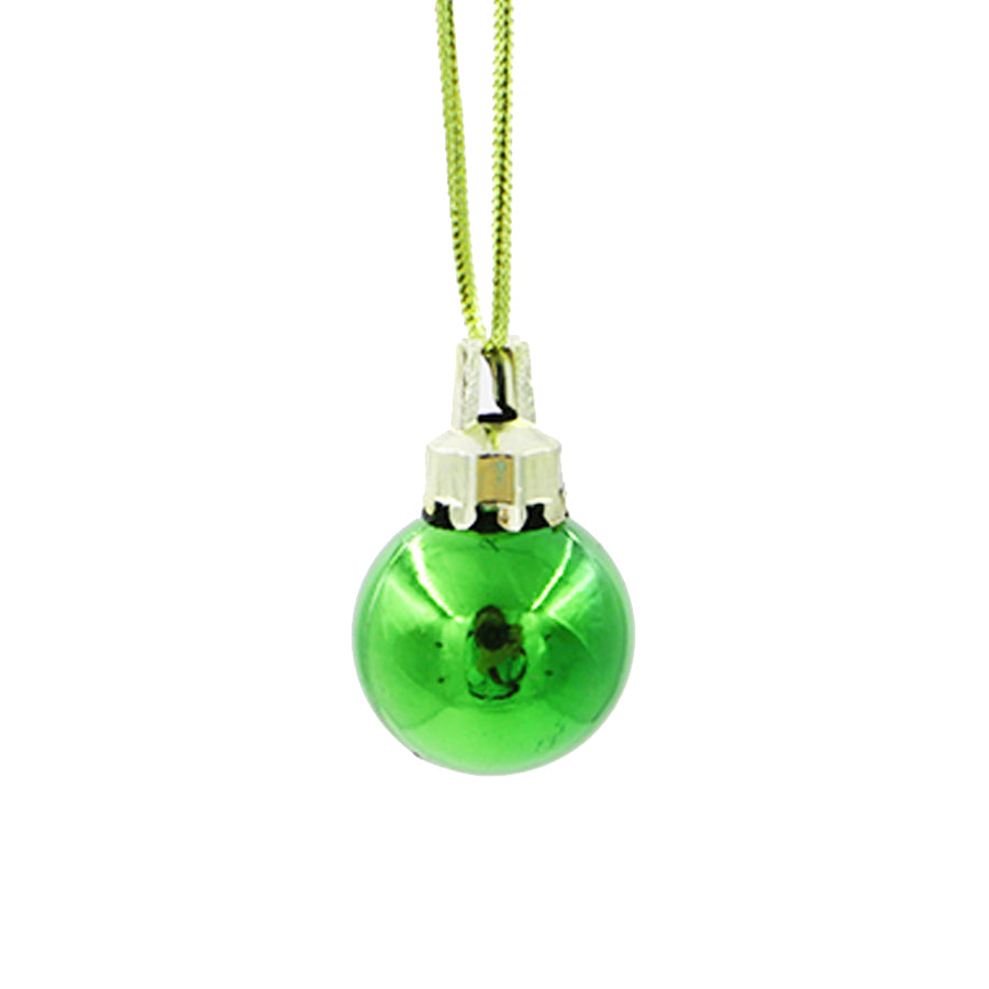 GREEN 25mm Christmas Baubles Gloss 18 pack