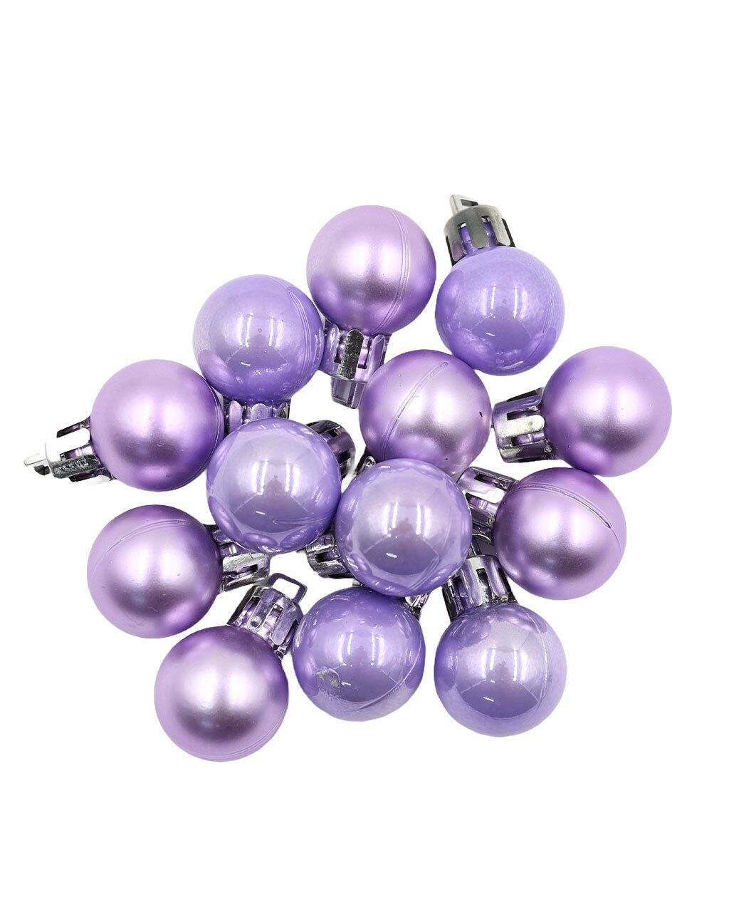 Light Purple 20mm Christmas Baubles Pearl Matt 30 Pack