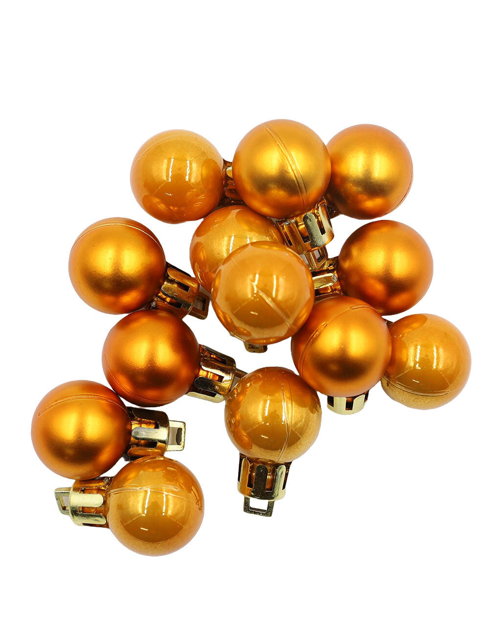 Orange 20mm Christmas Baubles Pearl Matt 30 Pack