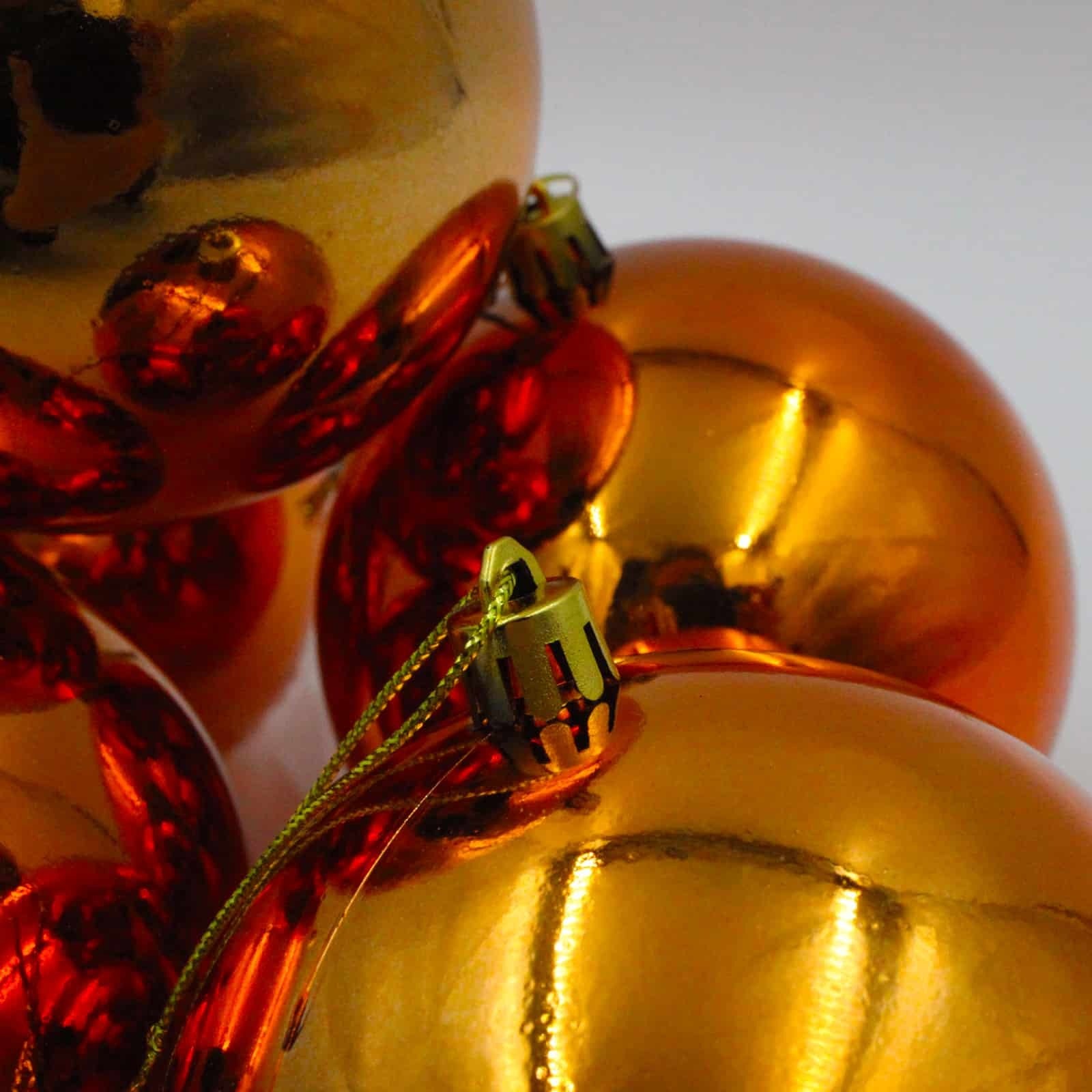 ORANGE 100mm Christmas Baubles 24 Balls Gloss