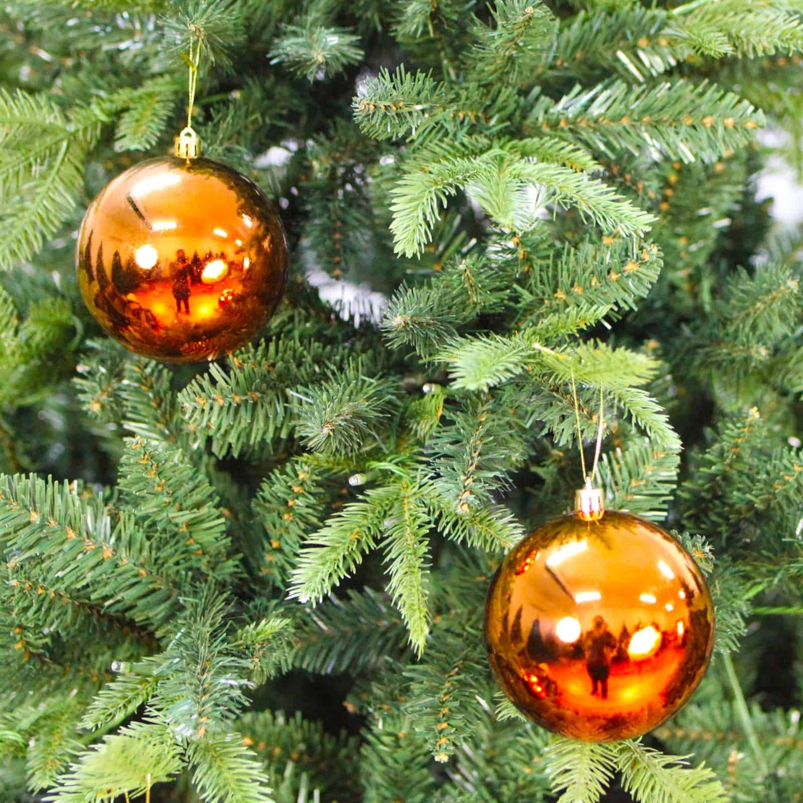 Orange Christmas Baubles 80mm 45 Baubles Gloss
