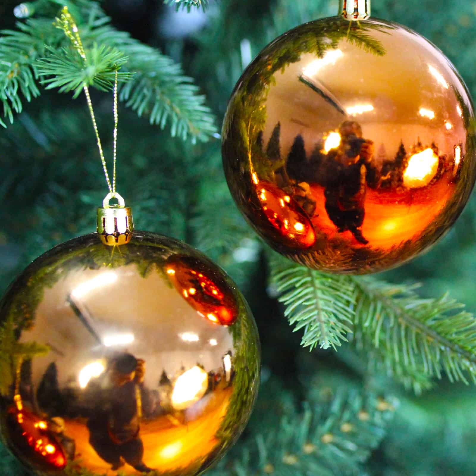 Orange Christmas Baubles 80mm 45 Baubles Gloss