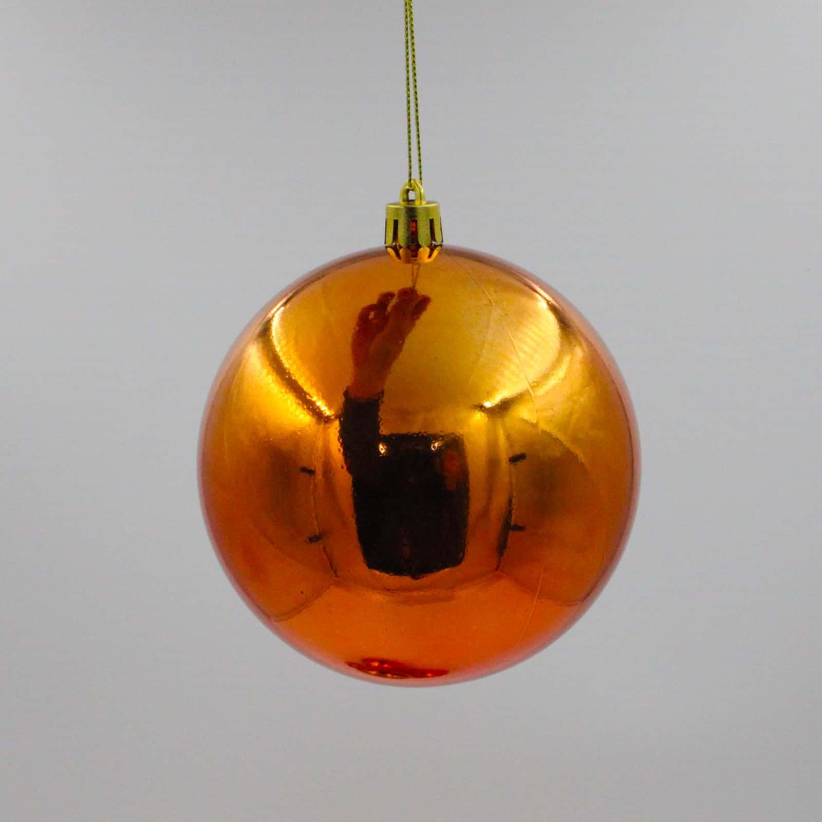 Orange Christmas Baubles 80mm 45 Baubles Gloss