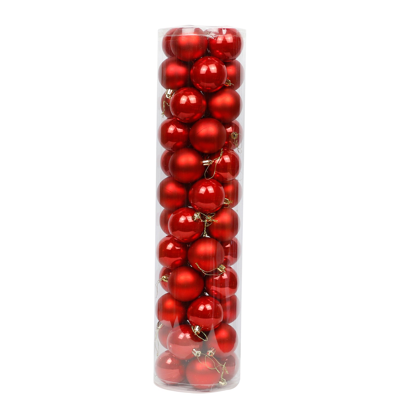 Red Christmas Baubles 80mm Pearl Matt 48 Pack