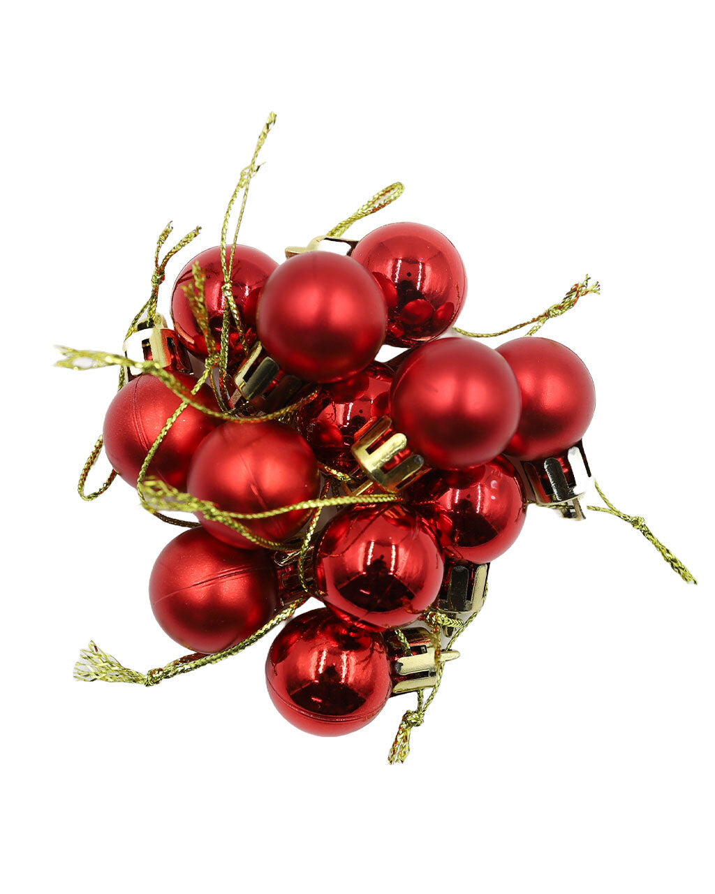 RED 20mm Christmas Baubles Gloss Matt 24 pack