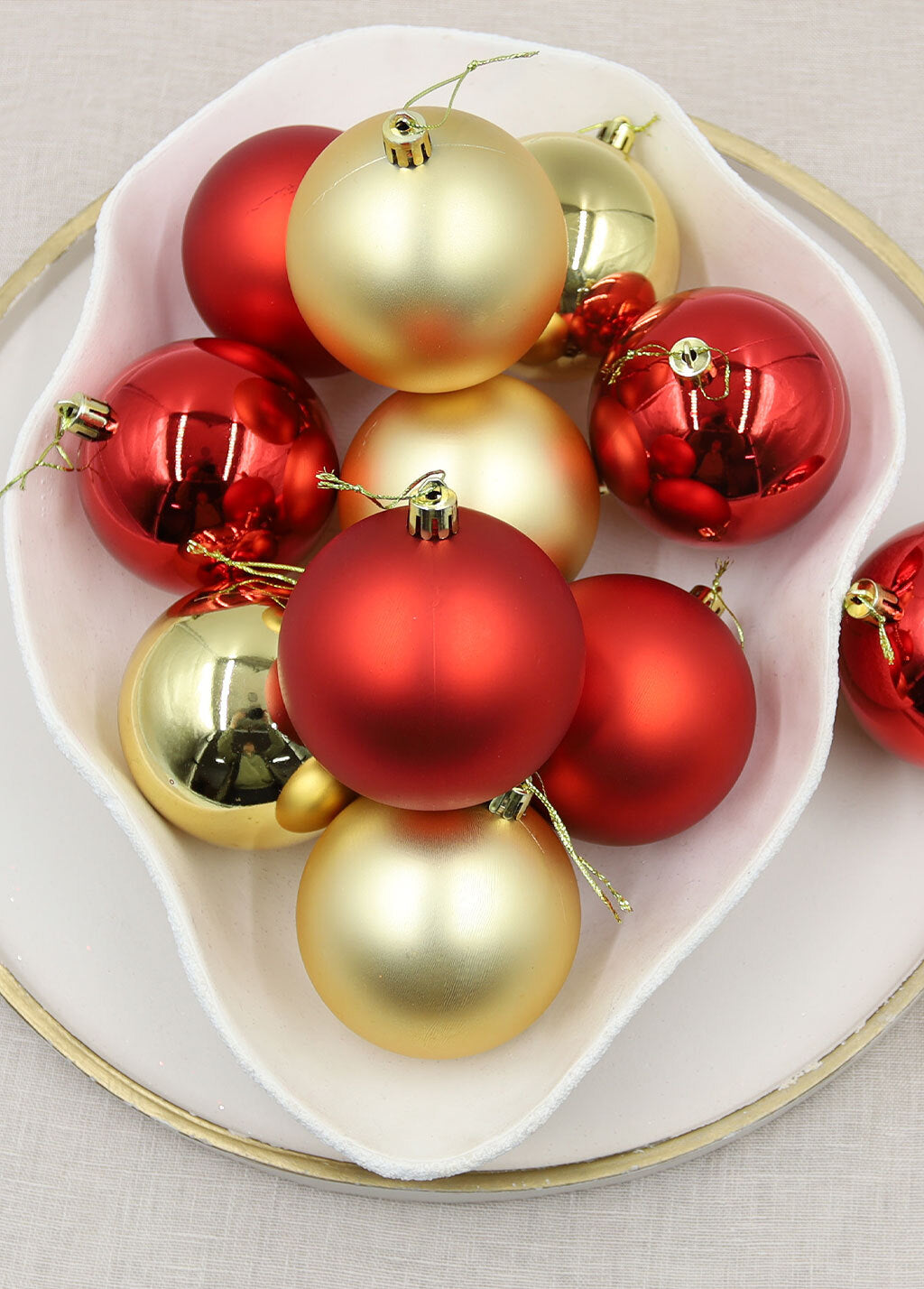RED & GOLD 80mm Christmas Baubles Packs