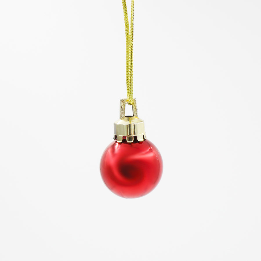 RED 25mm Christmas Baubles Gloss 18 pack