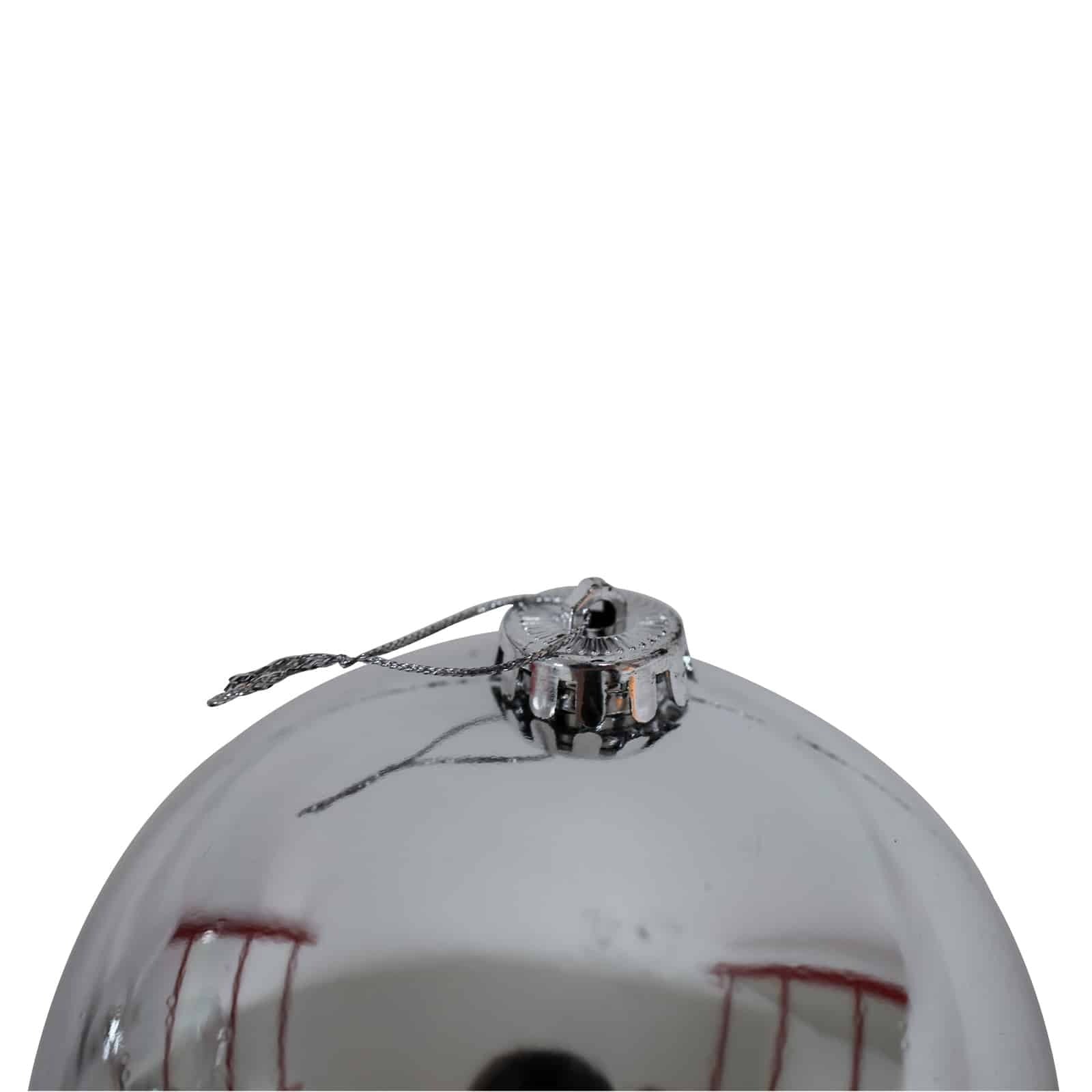 150mm Christmas Baubles SILVER 3 Balls Gloss