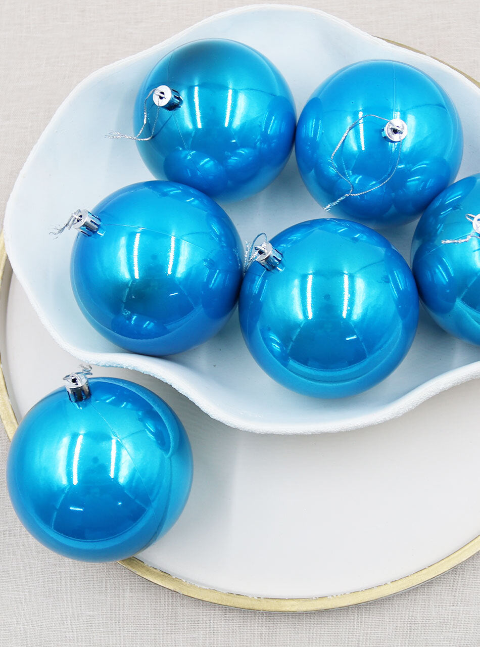 Sky Blue Christmas Baubles100mm 24 Baubles