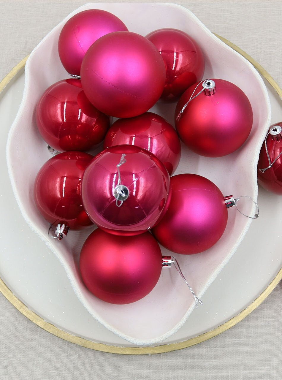 Watermelon Christmas Baubles 80mm Pearl Matt