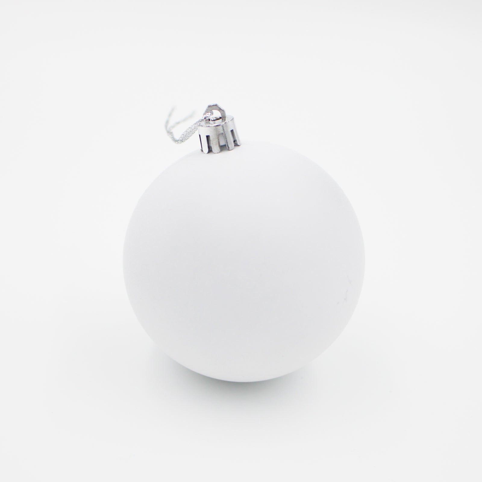 White 100mm Christmas Baubles 24 Matt