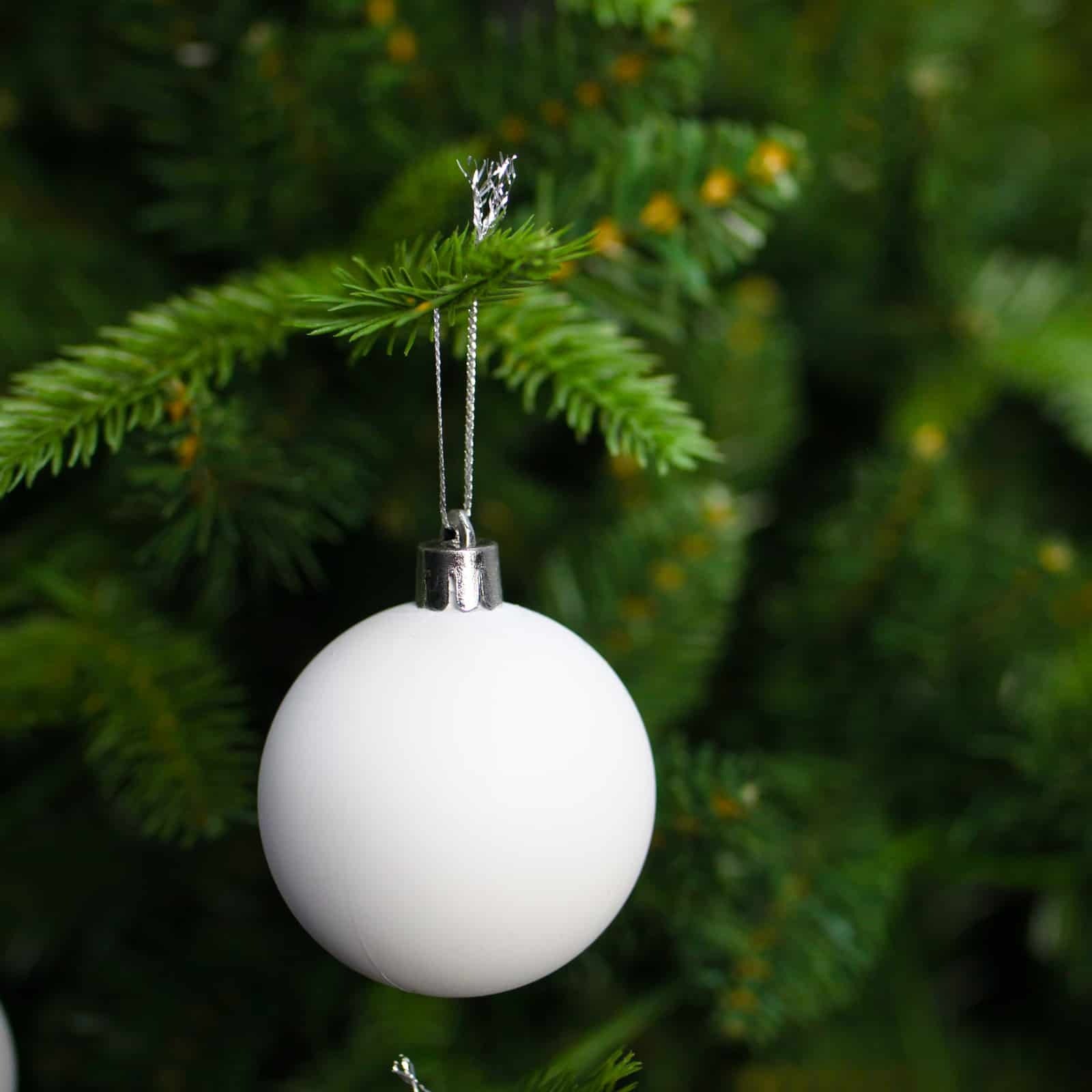 White Christmas Baubles 60mm Matt 24 And 48 Packs