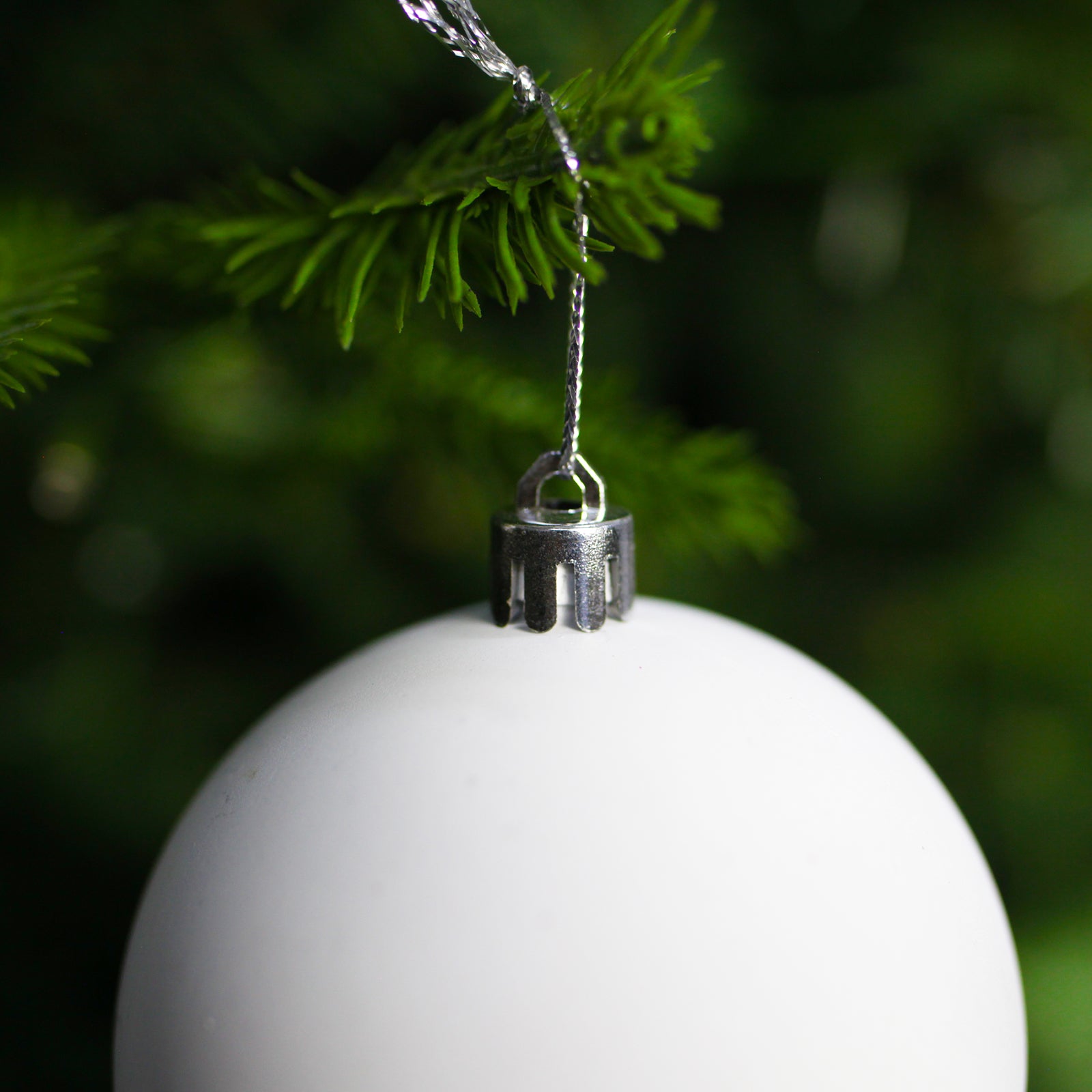 White Christmas Baubles 80mm Matt 24 and 48 Packs