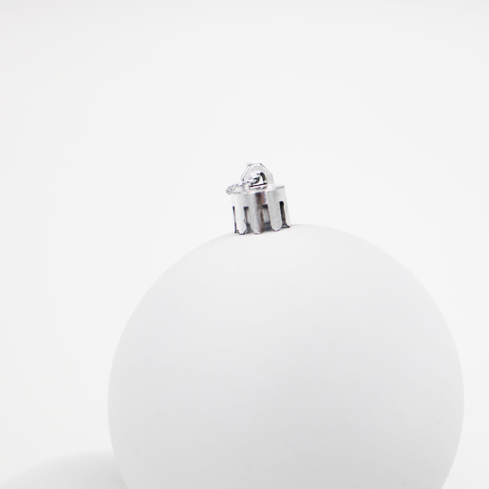 White Christmas Baubles 80mm Matt 24 and 48 Packs