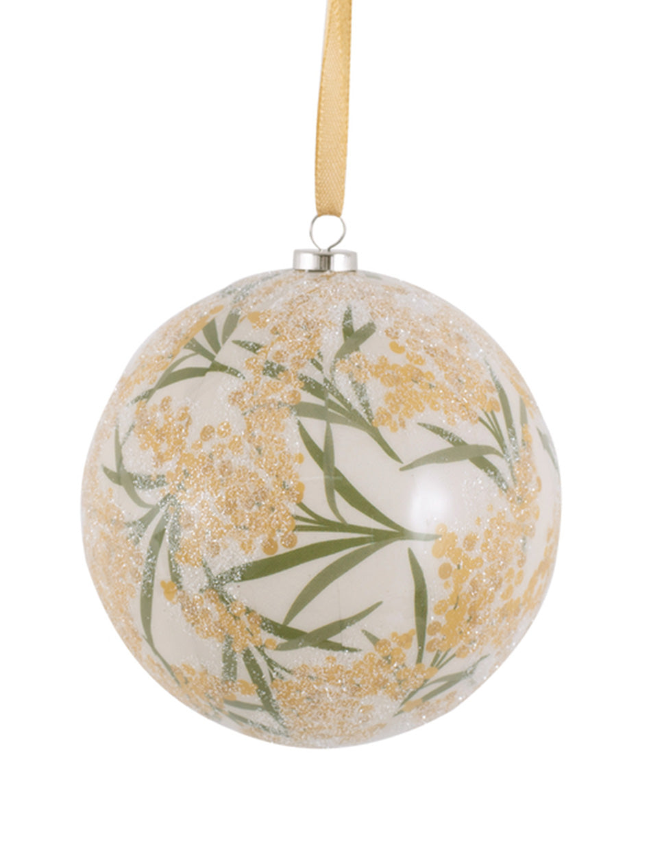 Yellow Wattle Australiana Bauble - 10cm