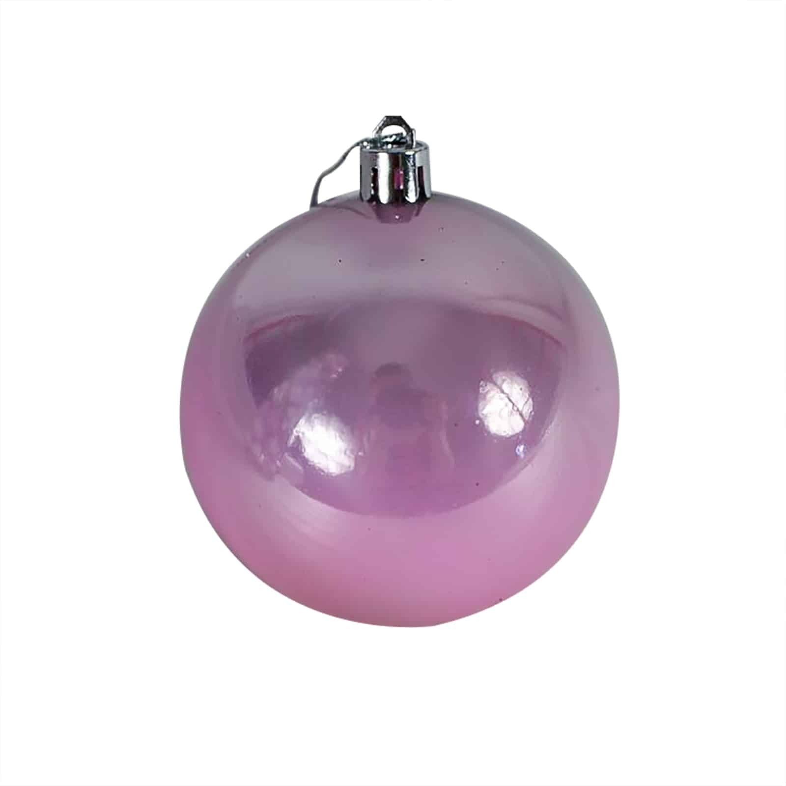 Baby Pink Christmas Baubles 80mm