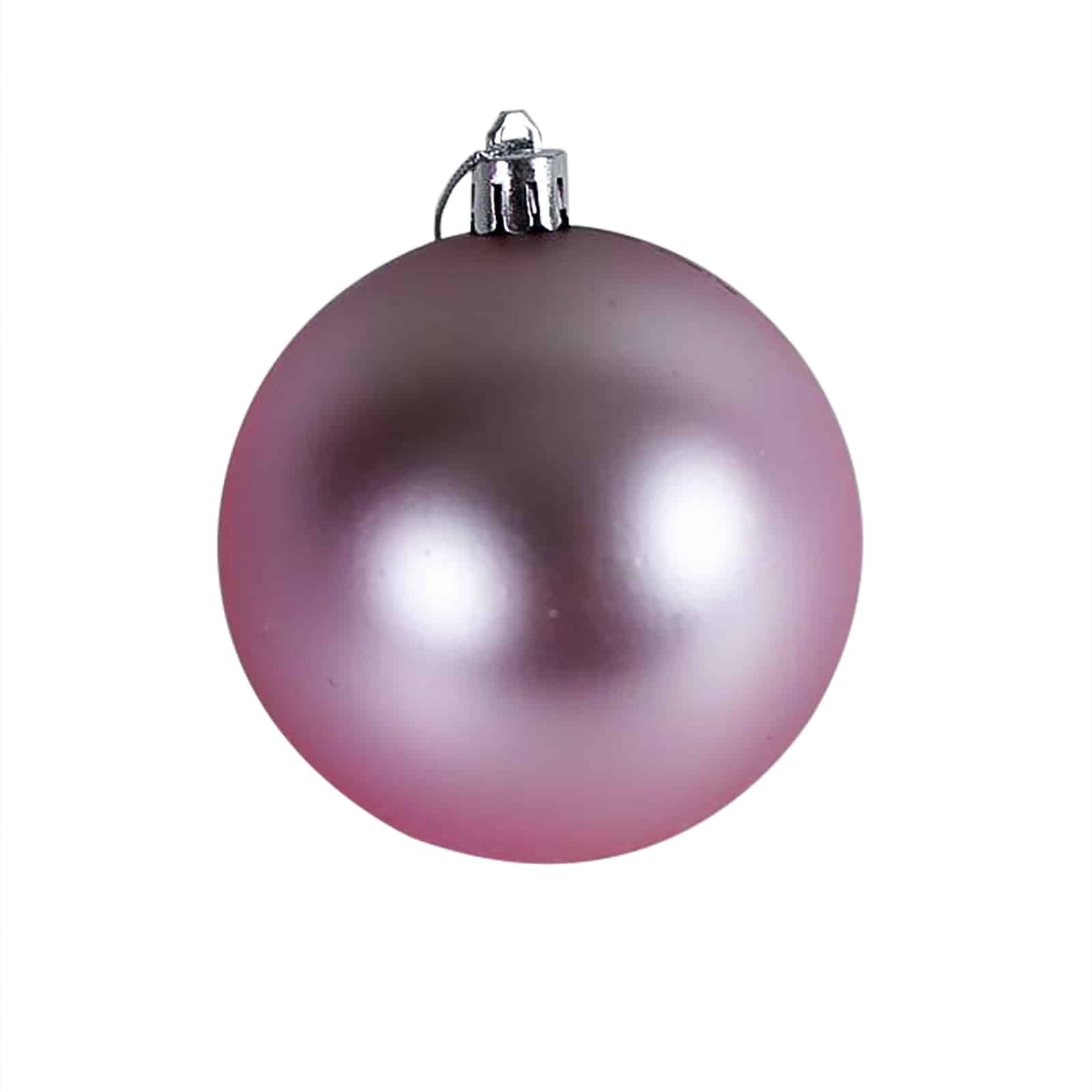 Baby Pink Christmas Baubles 80mm