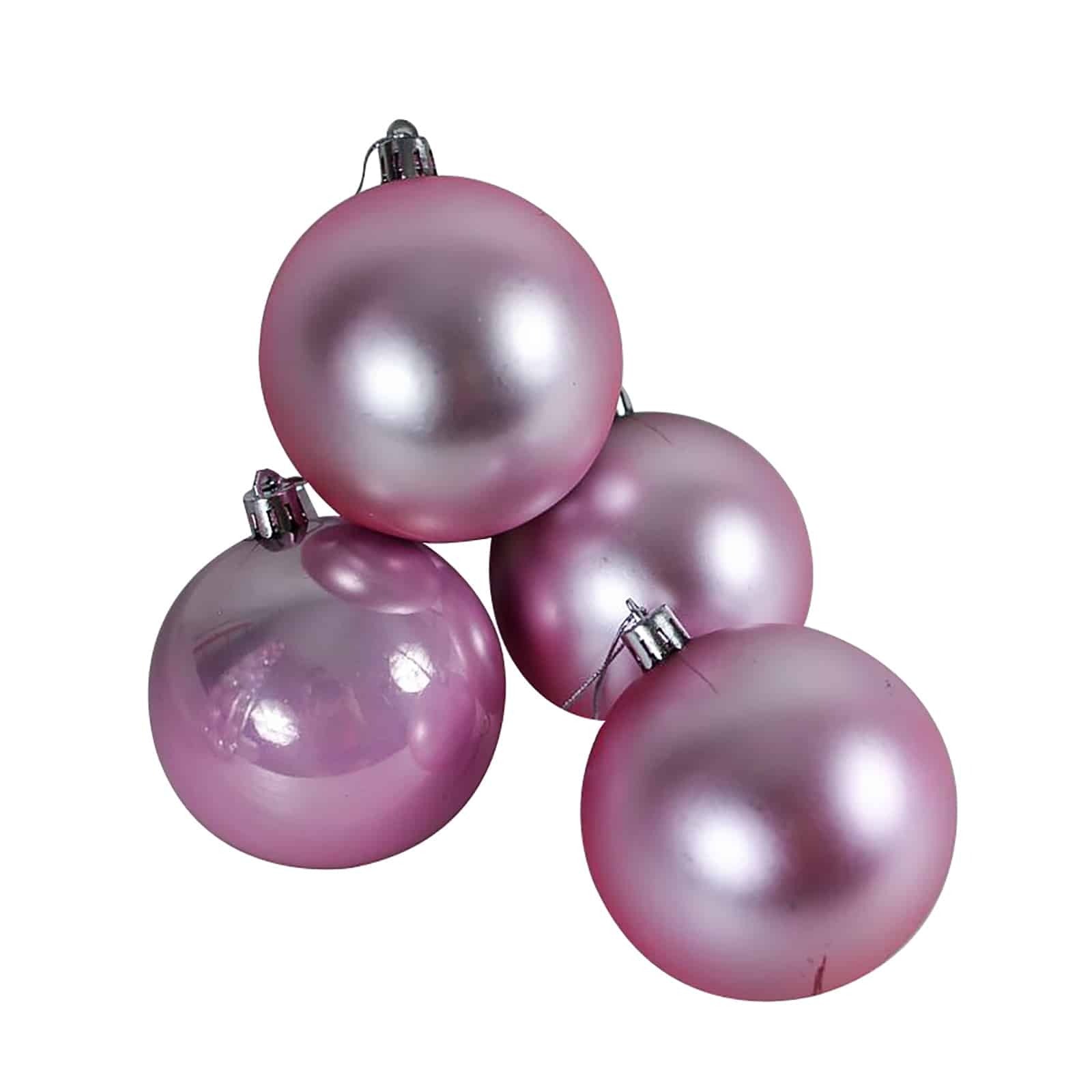 Baby Pink Christmas Baubles 80mm