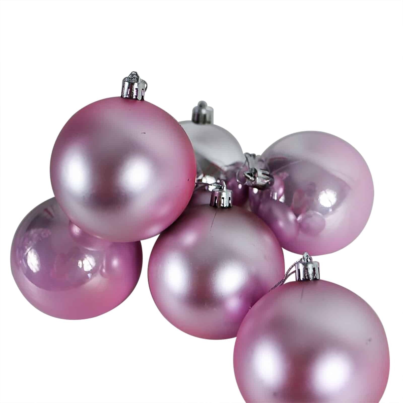 Baby Pink Christmas Baubles 80mm