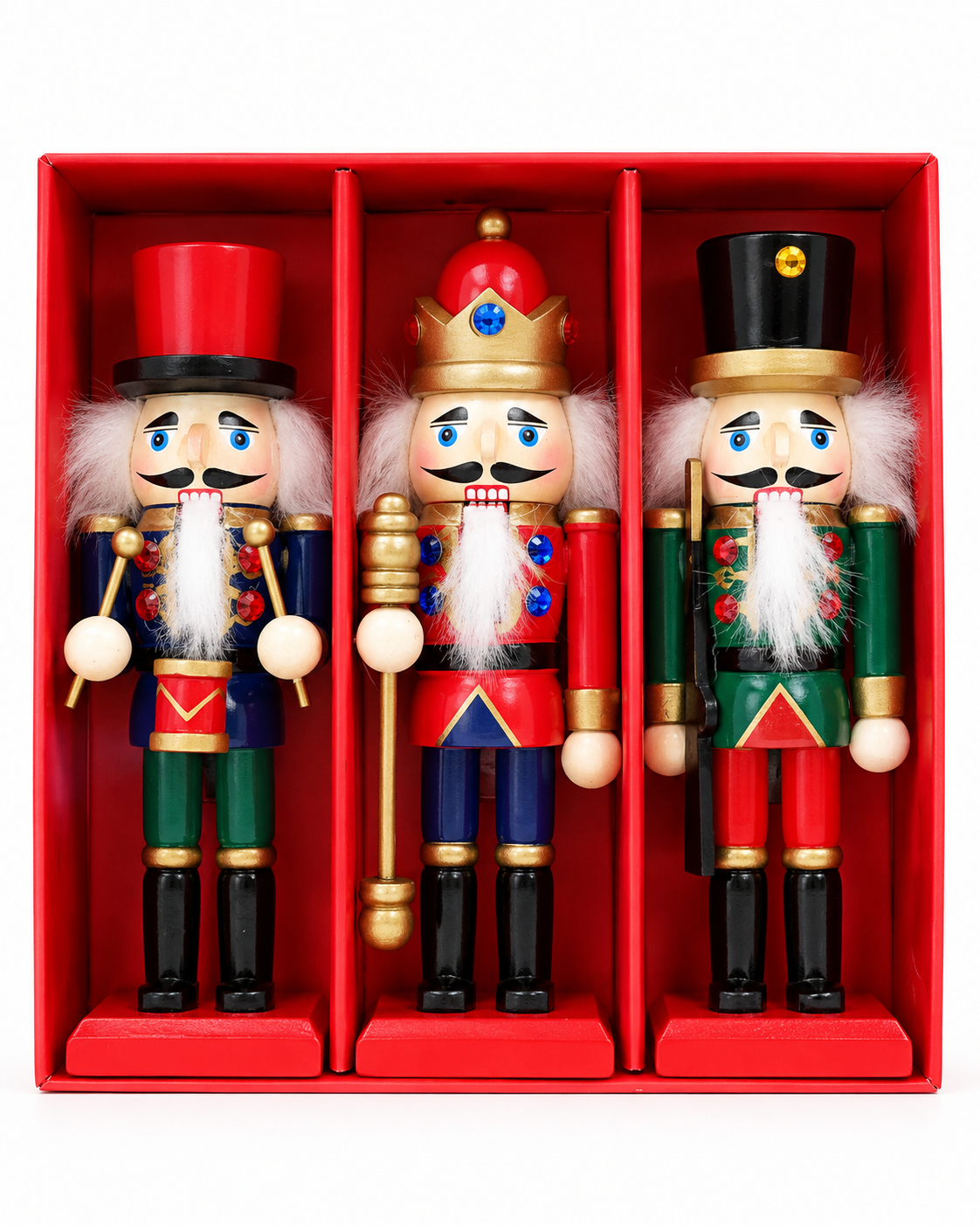 The Bavarian Guards 15cm 3 Pack Wooden Nutcracker