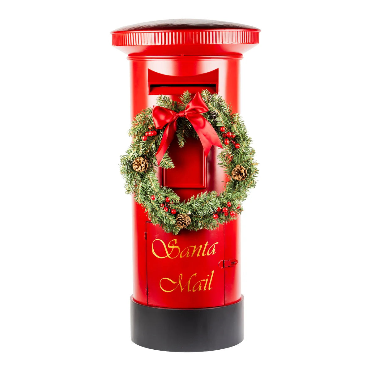 91cm Red Mailbox with Wreath