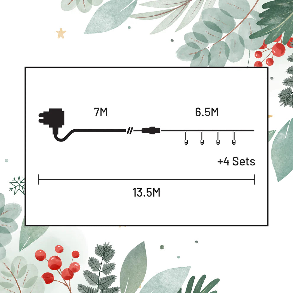 500 RED & GREEN Led Connectable Cluster 6.5m