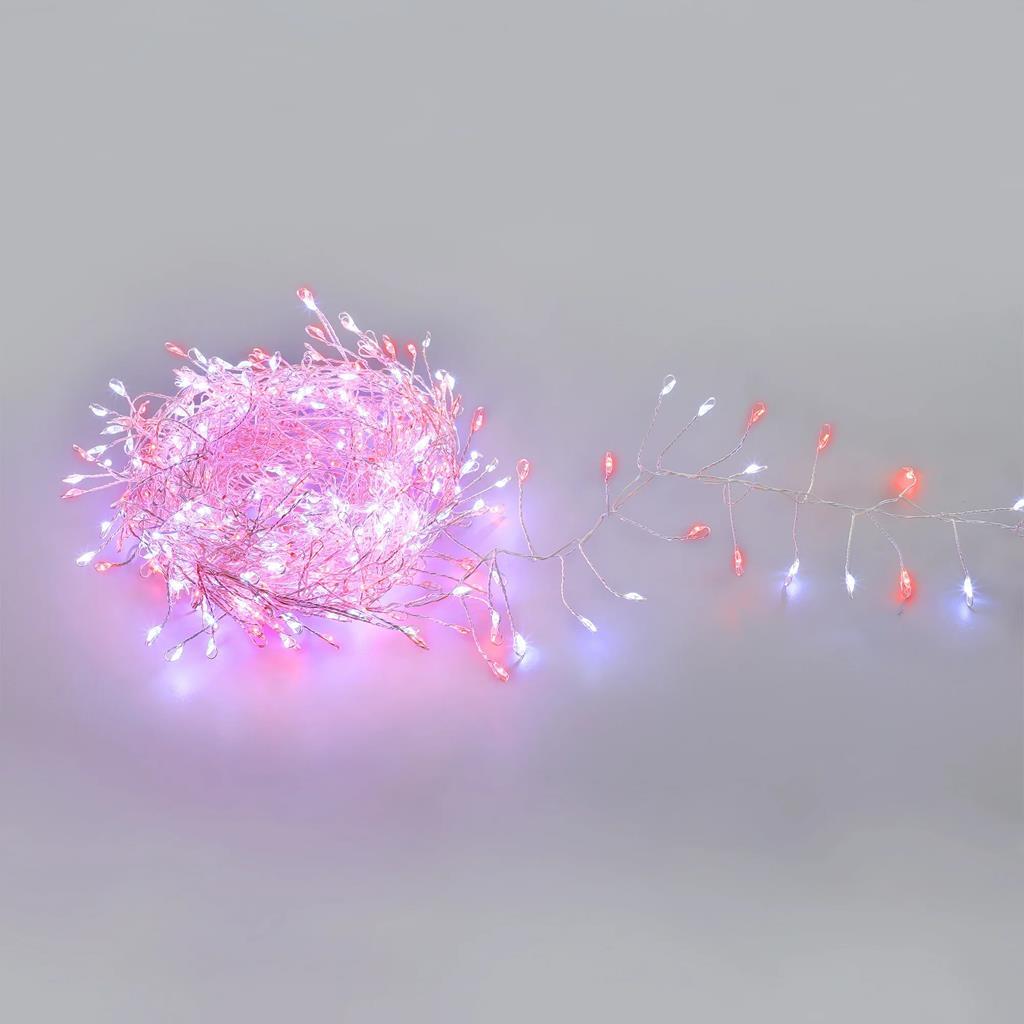 Red & White 640 Micro LED Cluster Fairy Lights