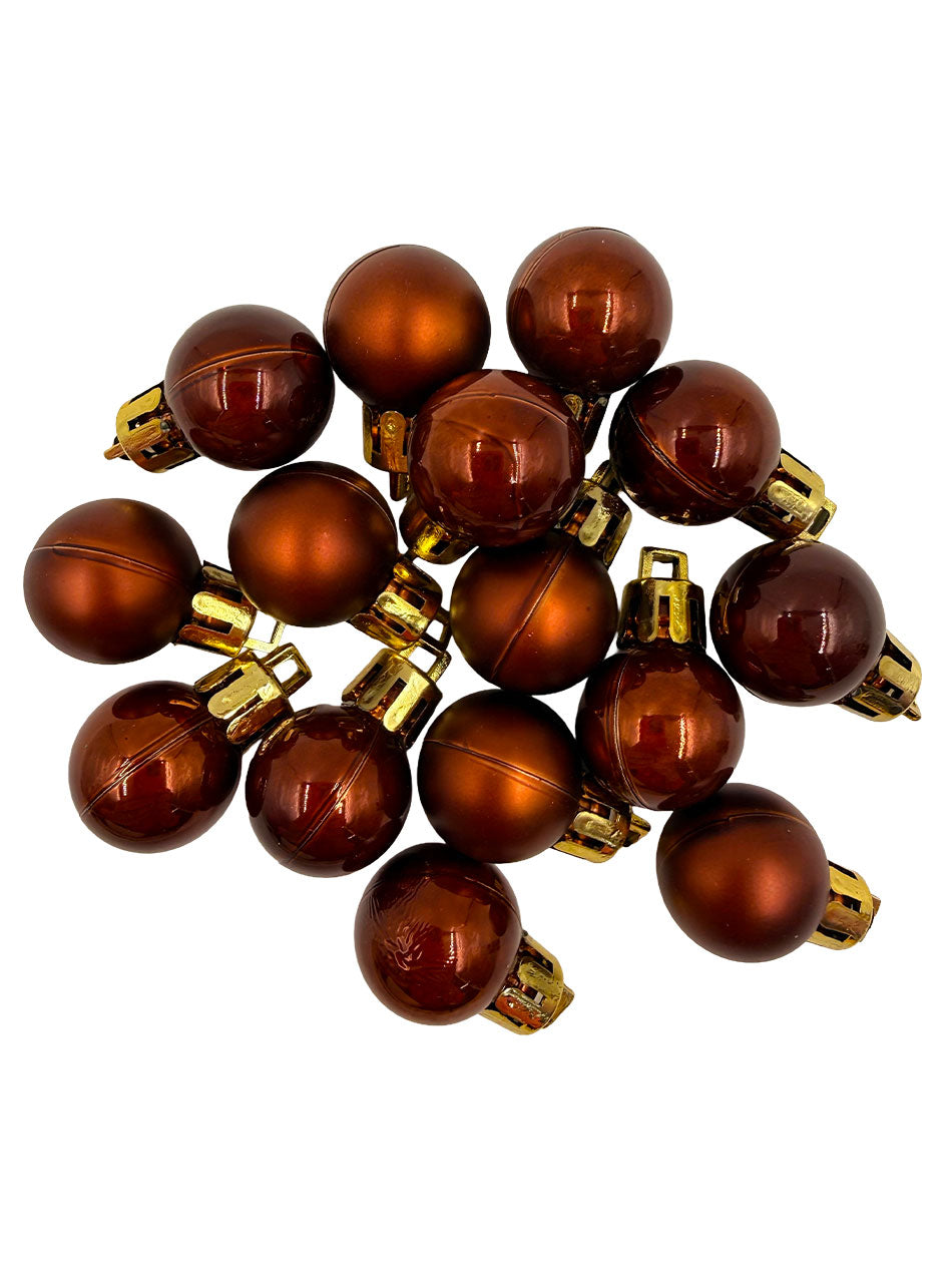 COFFEE 20mm Christmas Baubles Pearl Matt 30 Pack