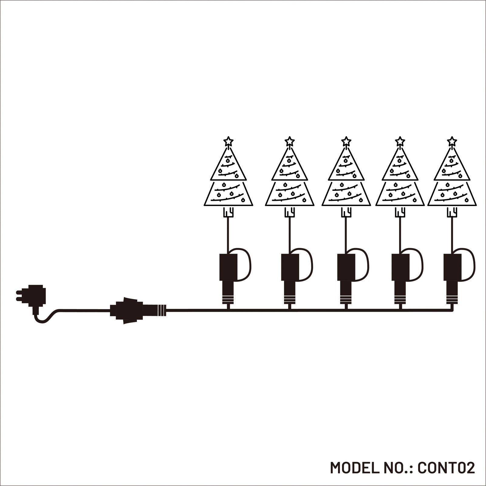 5-Way Christmas Lights Cable Connector