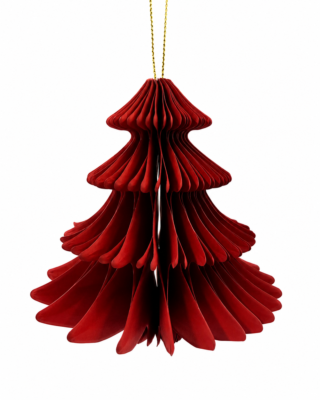 Red Christmas Tree Hanging Paper Ornament