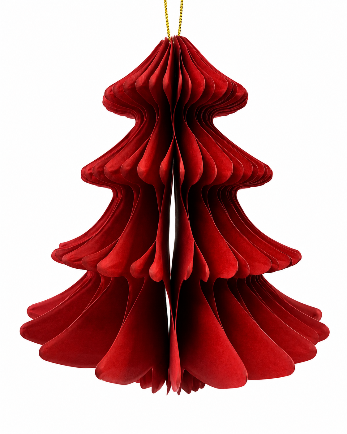 Red Christmas Tree Hanging Paper Ornament