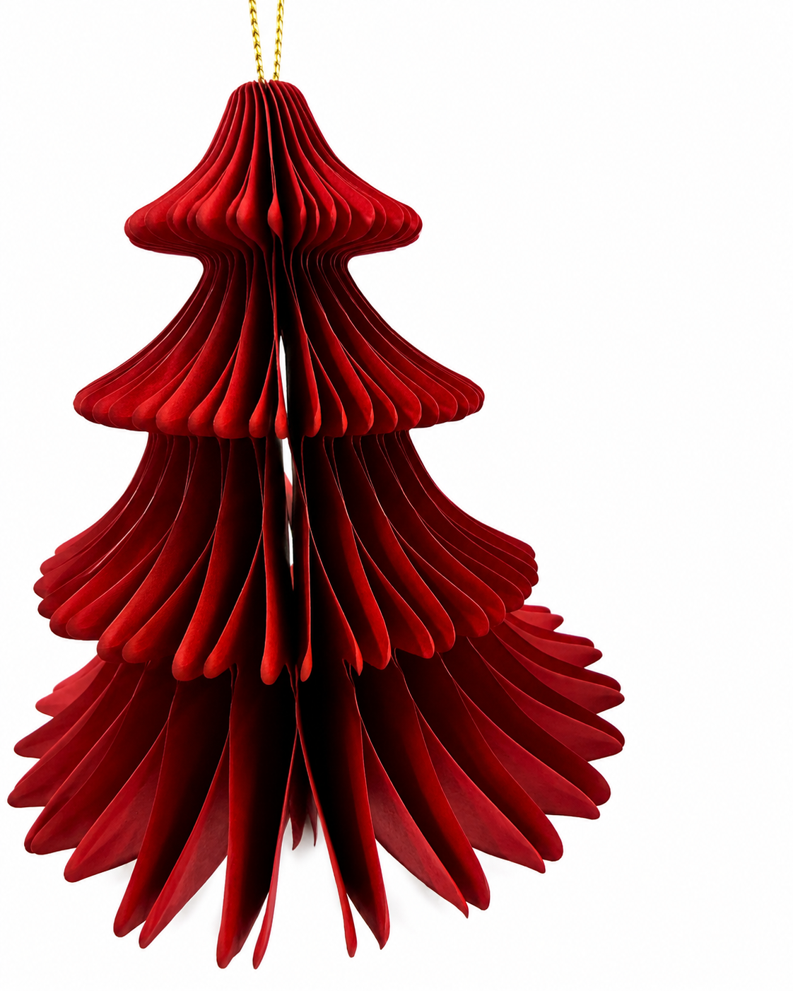 Red Christmas Tree Hanging Paper Decoration