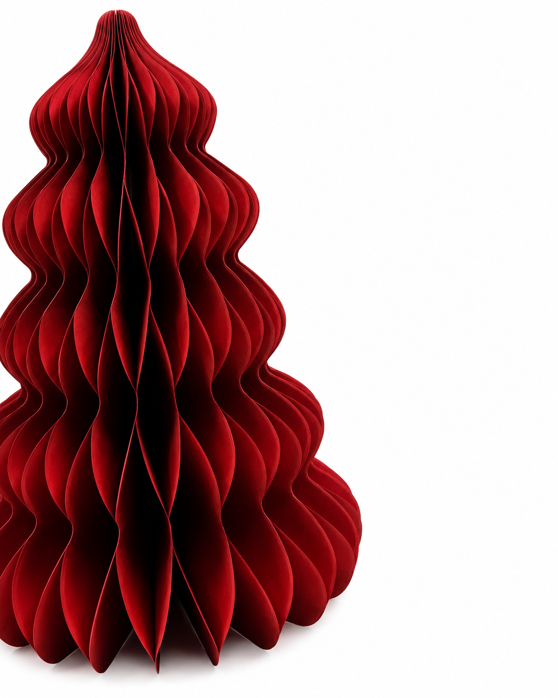 Rounded Red Christmas Tree Paper Decoration