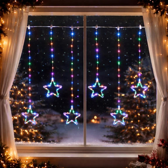 Waterfall Curtain With Stars - Multicolour