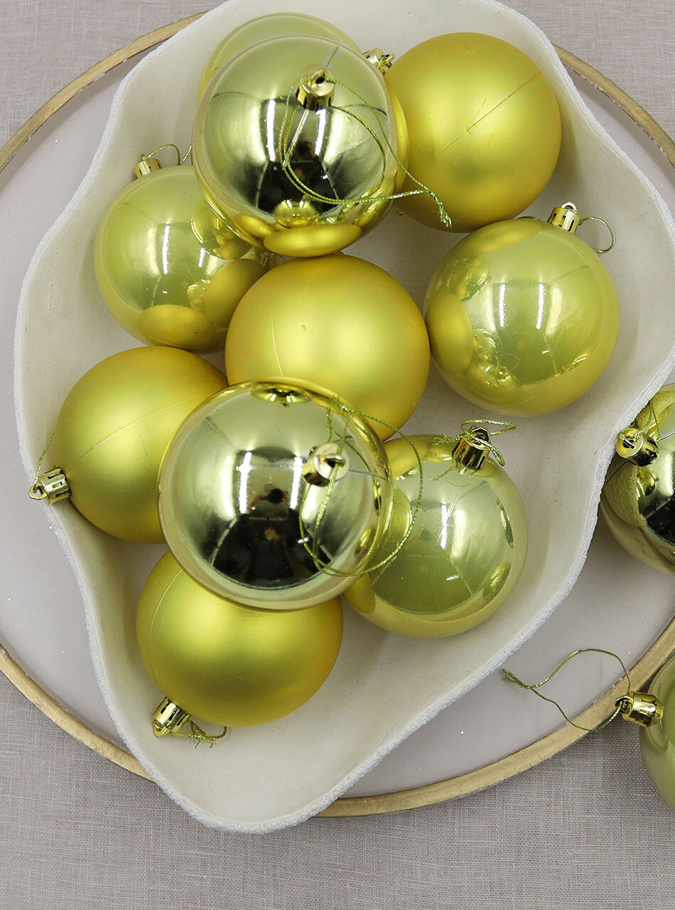 CHAMPAGNE GOLD 80mm Christmas Baubles