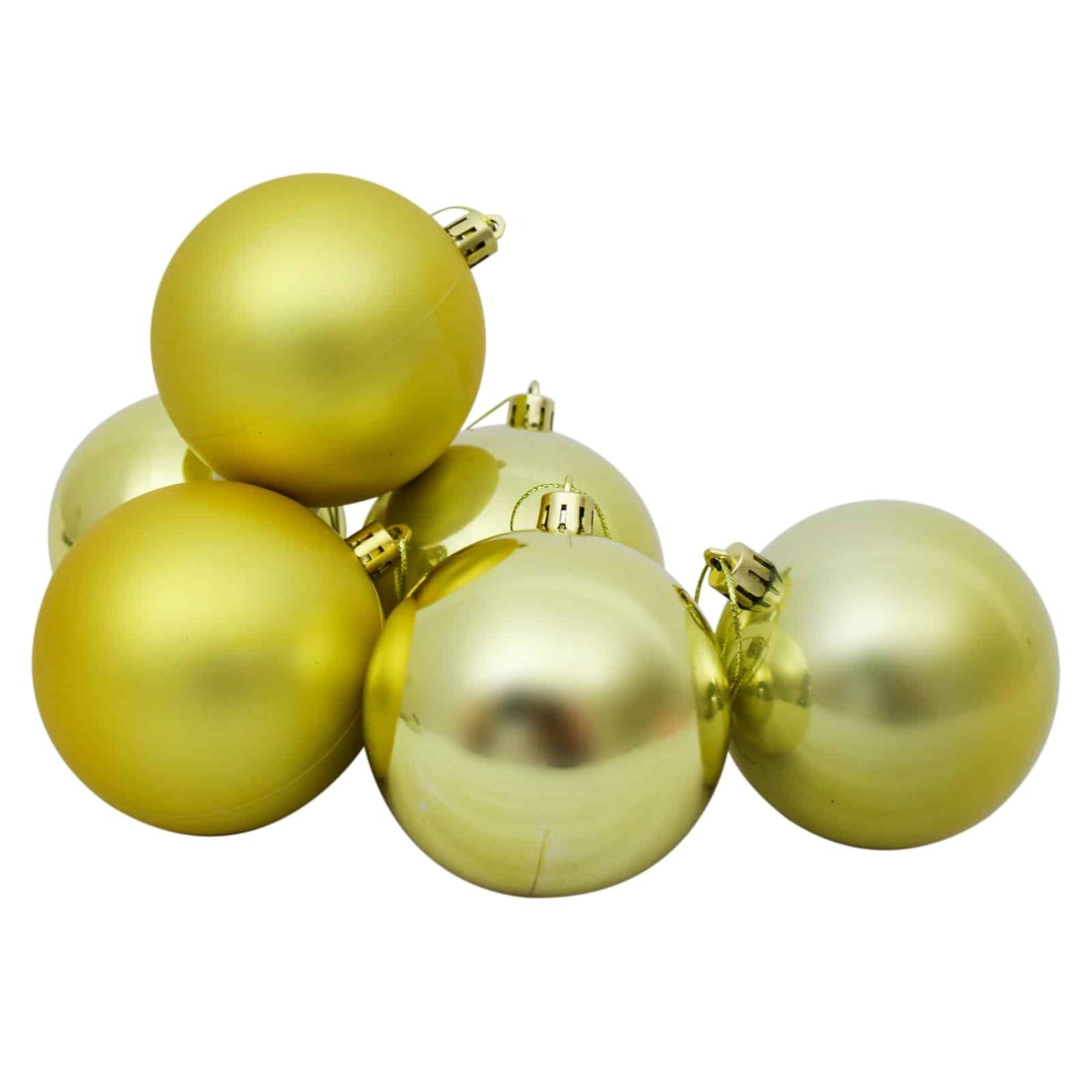 CHAMPAGNE GOLD 80mm Christmas Baubles