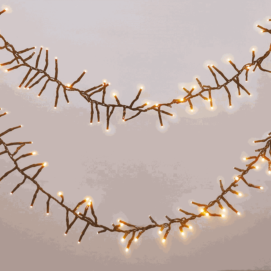 800 LED Digital Firecracker Cluster Fairy Light Warm White