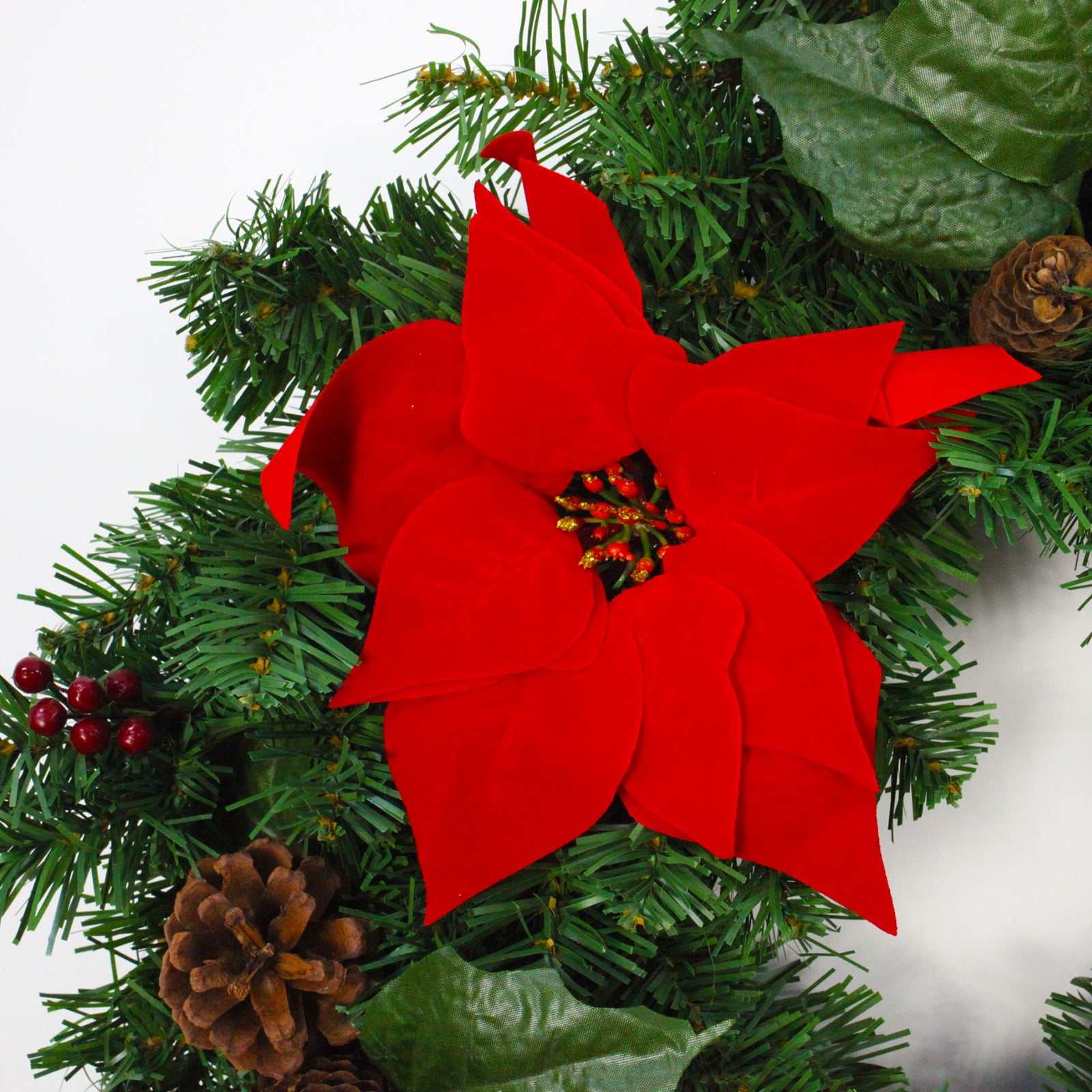 Red Ponsietta Wreath 60cm